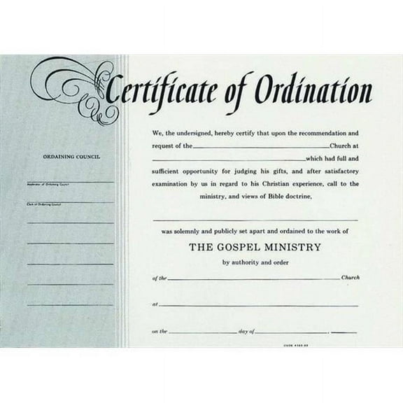 B & H Publishing Group  Certificate Ordination Minister Billfold Size