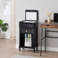 thumbnail image 5 of Nightstand Set of 2, Modern Bedside End Tables, Night Stands with Drawer and Storage Shelf for Bedroom Office Nursery Living Room, Black, 5 of 7