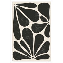 Contemporary Botanical Minimalist Wall Poster, 14.725" x 22.375" Framed