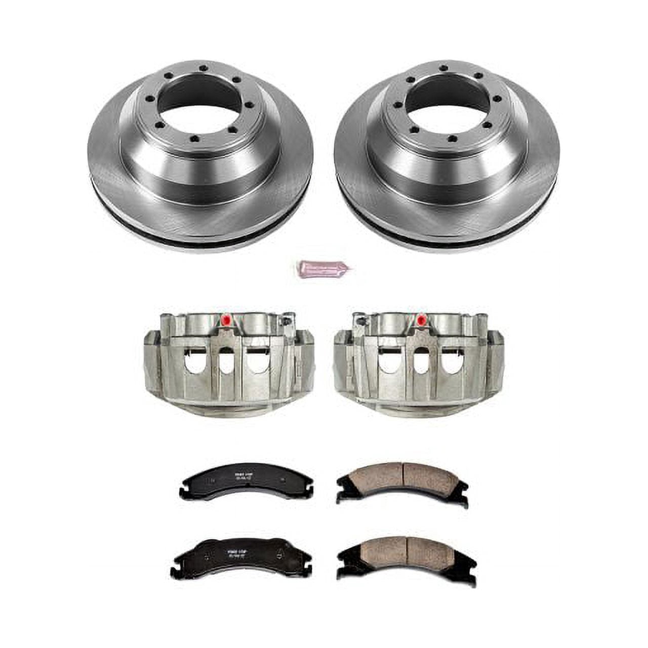PowerStop Rear Stock Replacement Brake Pad and Rotor Kit with Calipers Fits: FORD Select Models KCOE4719
