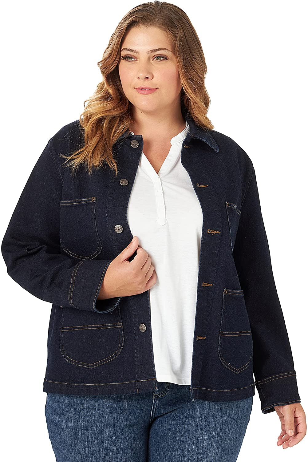 Lee Womens Plus Size Chore Jacket 2X Rinse - Walmart.com