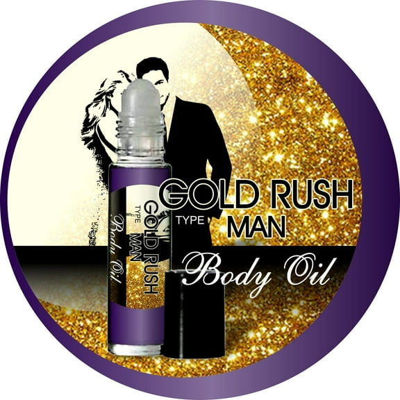 Gold Rush Type For Men Fragrance Oil (M) Body Oil 1/3 oz roll on glass bottle, Travel Size, Long Lasting, Uncut, Oriental Fougere