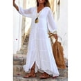 thumbnail image 2 of Robe Maxi Ample en Coton et Lin pour Femmes, Robe Décontractée à Manches Longues, 2 of 3