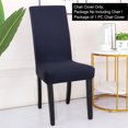 thumbnail image 2 of PiccoCasa Spandex Stretch Dining Room Chair Cover Solid Chair Protector, Medium Dark Blue, 2 of 6