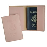 Royce Leather Passport Holder and Travel Document Organizer in Leather, Light Pink 3, One Size