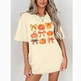 thumbnail image 4 of VILOVE Women Oversized Bow Pumpkin T-Shirt Coquette Aesthetic Tee Crew Neck Short Sleeve Tops, 4 of 6