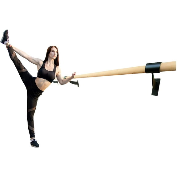Ballet Barre Wall Mounted 12 FT Long Single Bar Black 1.5” Diameter Kids Ballet | Fixed Height Ballet Barre System Traditional Wood | Home/Studio Ballet Bar, Dance Bar, Stretch Bar,Dancing/Stretching