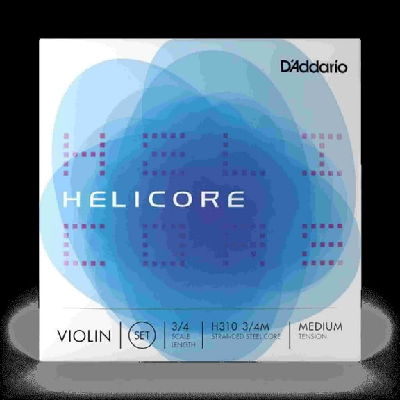 D'Addario Helicore Violin String Set, 3/4 Scale, Medium Tension