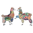 thumbnail image 2 of Ritter, Gina 18x15 White Modern Wood Framed Museum Art Print Titled - Happy Llamas, 2 of 4