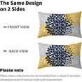 thumbnail image 4 of Navy Blue Yellow Pillow Covers 12x20 in Yellow Gray Dahlia Floral Geometric Pillow Cases Set of 2 Elegant Flower Lumbar Throw Pillows Spring Summer Home Decor for Couch Room Bed Cushion Outdoor, 4 of 6