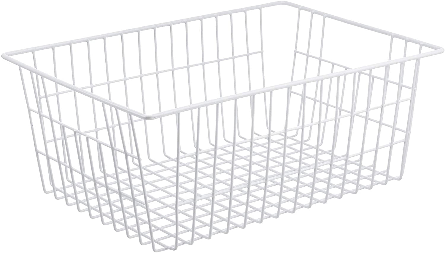 YBM Home Large Plastic Storage Basket (3 Pack), White 15 L x 10 W x 6 H