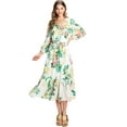thumbnail image 4 of Flying Tomato Women's Floral Elegant Chiffon Midi Dress (Ivory, Small), 4 of 4