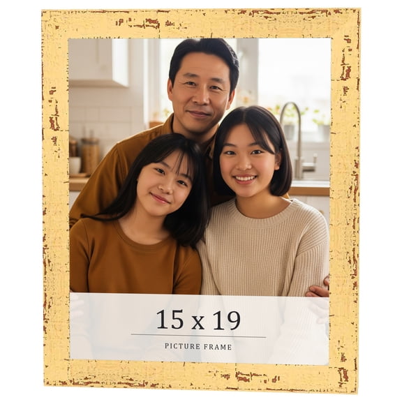 15x19 Frame Yellow Real Wood Picture Frame Width 1.25 inches | Interior Frame Depth 0.5 inches |