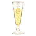 thumbnail image 1 of Verre à Champagne en Plastique Transparent 150 ml Assemblable Adapté à Diverses Boissons Sûr et Non Toxique Design Scintillant Doré Transparent pour Diverses Occasions, 1 of 6