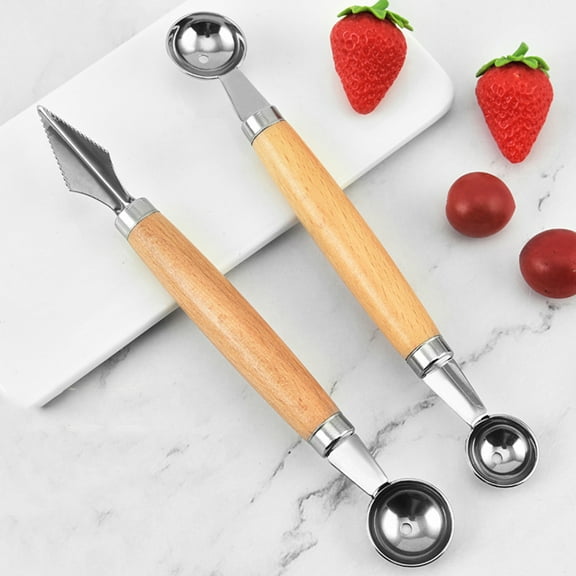 Worgeous Stainless Steel Melon Scooper with Assorted Colors for Daily Use at Home and Restaurant 2Pcs