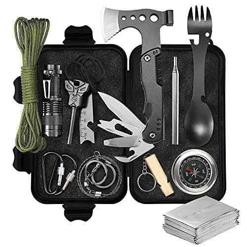Outdoors Sport Emergency Survival Kit 35 in 1,Survival Gear Gifts for Men,Outdoor Survival Tool for Hiking Hunting Camping Adventures 