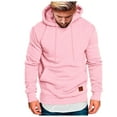 thumbnail image 3 of TOWED22 Men's Hoodies Loose Fit Pullover Casual Fashion Long Sleeve Hooded Sweatshirts with Pocket(Pink,XXL), 3 of 5