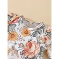 thumbnail image 5 of Bagilaanoe Newborn Baby Girls 3 Pieces Short Pants Set Floral Print Long Sleeve Romper Tops + Shorts + Headband 6M 12M 18M 24M Casual Outfits, 5 of 9
