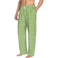 thumbnail image 2 of Sigee Green Gingham Print Men's Pajama Pants - Soft Lounge Sleep Bottoms with Elastic Waistband and Pockets-X-Large, 2 of 9