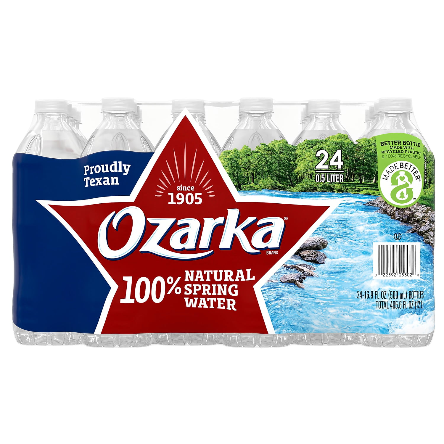 Ozarka 100% Natural Spring Water 16.91 Oz. 022592053028 - 1