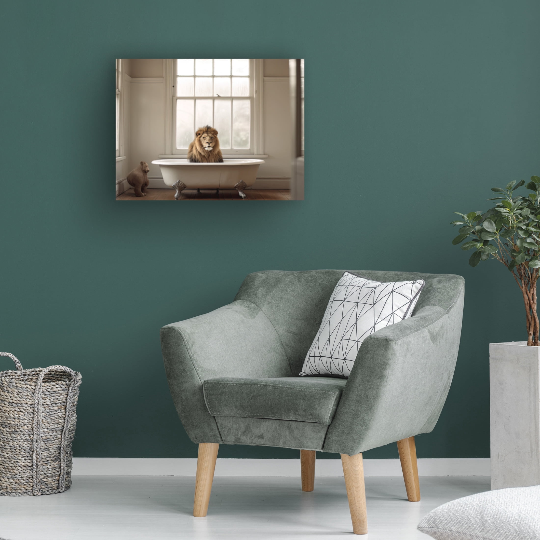 Canvas Wall Art - Sasha 'Bathtime 19' Wall Art for Living Room, Bedroom, or Office Décor by Trademark Fine Art - 32 x 24 Inches