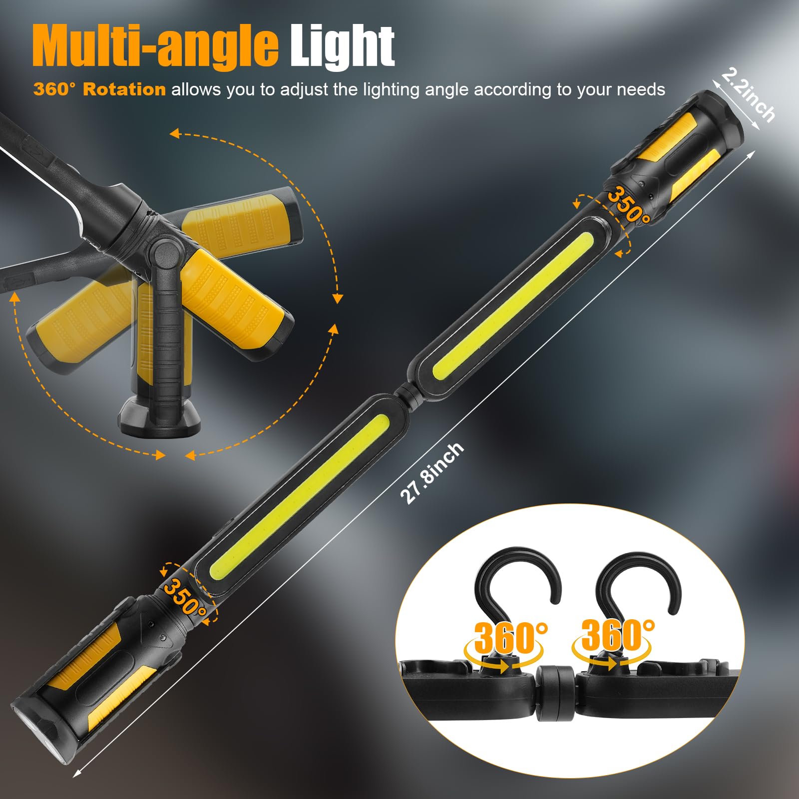 Sideking Rechargeable Magnetic Work Light 2-Pack photo 4