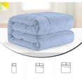 thumbnail image 5 of 3 Piece New Fluffy Pattern Comforter Set, 800 TC, 100% Egyptian Cotton, Full/Queen Size Light Blue Solid, 5 of 6