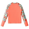thumbnail image 6 of inhzoy Kids Girls Long Sleeve Swim Top with UPF 50+ Floral Printed Swimming Shirt Rash Guard Beach Bathing Tops Orange 8, 6 of 6