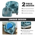 thumbnail image 4 of SHANNA Club Chair Slipcovers 2 Piece Stretch Printed Tub Chair Cover with Cushion Cover Soft Spandex Barrel Chair Armchair Protector for Living Room Hotel, 4 of 8