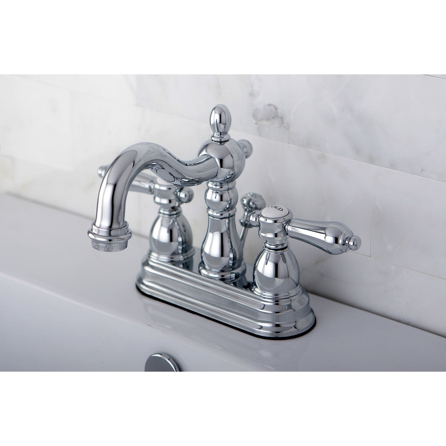 Kingston Brass KS1601BAL 4 in. Centerset Bathroom Faucet, Polished Chrome