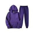 thumbnail image 1 of MAWCLOS Ensemble de Survêtement à Capuche 2 Pcs pour Hommes, Sweat à Manches Longues et Pantalon de Jogging, Violet m, 1 of 2