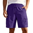 thumbnail image 5 of Hurxie Men's Cargo Shorts Quick Dry Lightweight Stretch Hiking Shorts for Men with Pockets No Lining Purple,3XL, 5 of 7