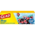 thumbnail image 1 of Bolsas de plástico Glad con cierre para congelador, almacenamiento de un cuarto de galón, 20 unidades, 1 of 8