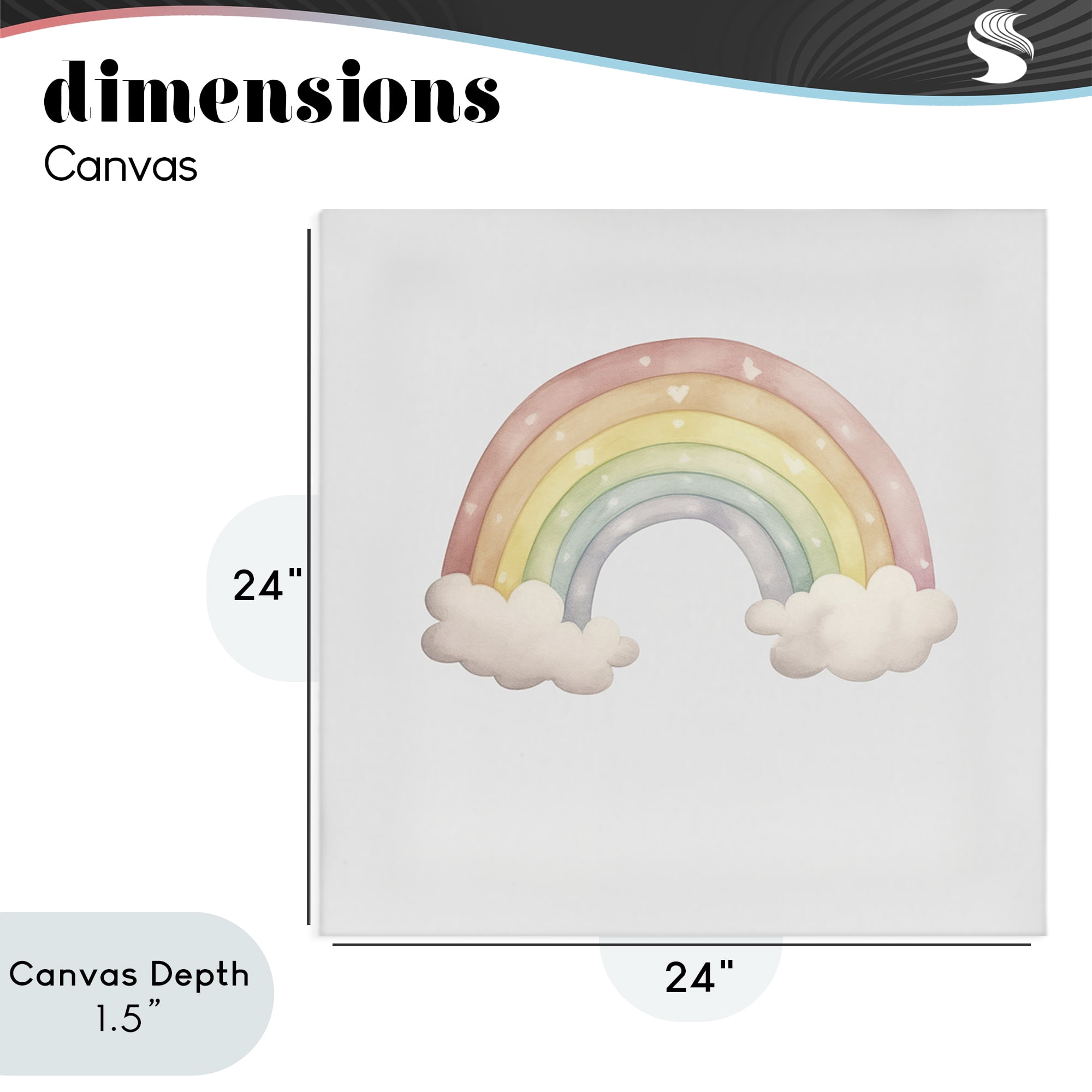Stupell Industries Dreamy Pastel Rainbow with Clouds Canvas Wall Art, design by Karen Smith