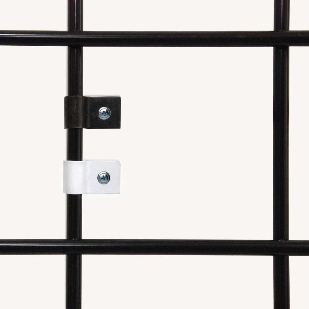 White Gridwall Mount Brackets, Economical Grid Panel Flush Mounting