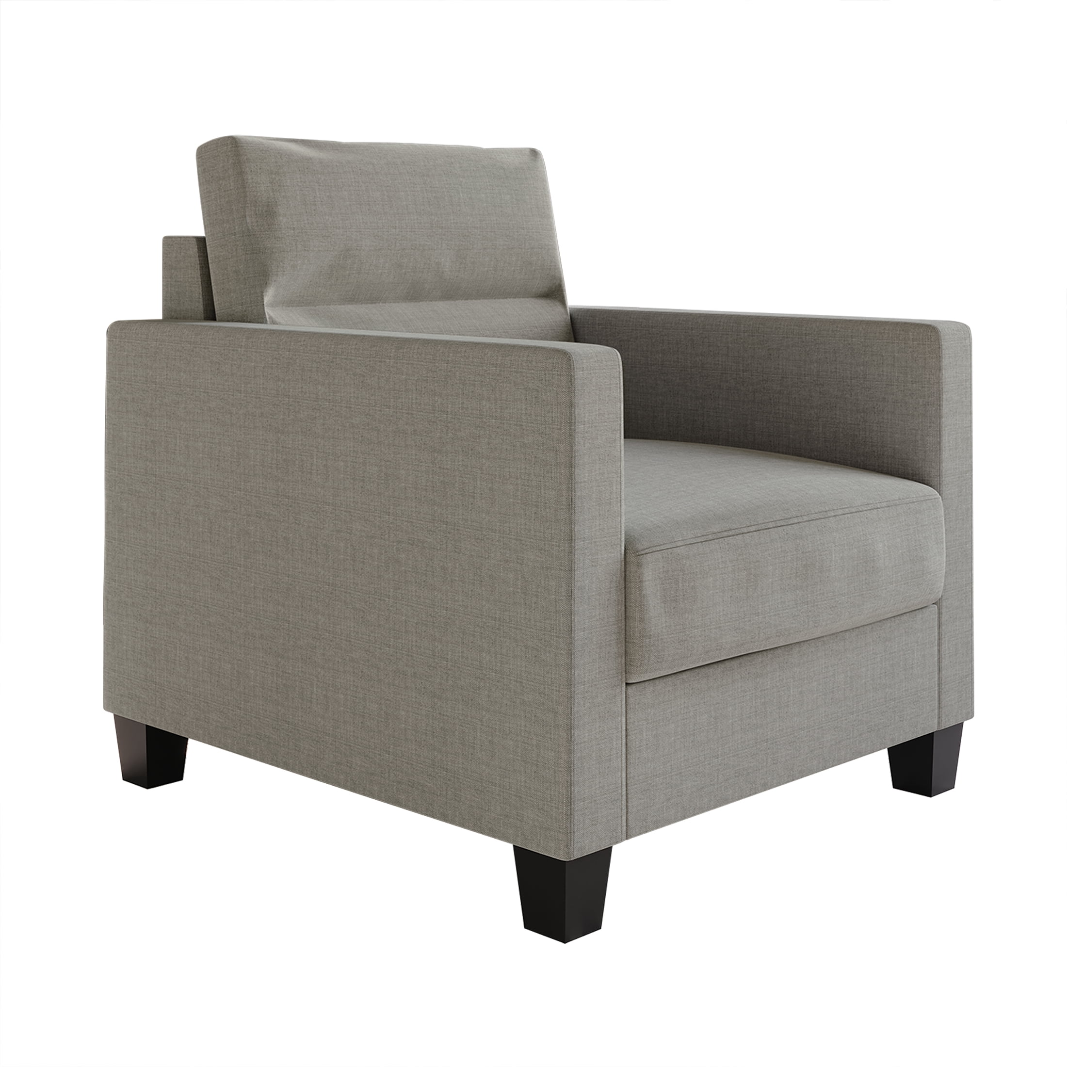 Castle Place Contemporary Linen Upholstered Arm Chair, Grey