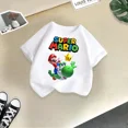 thumbnail image 3 of Camiseta de algodón de verano para niños y niñas con estampado de dibujos animados de Mario, cómoda y informal, con diseño de Sunshine, para juego de bebés y niños, 3 of 5