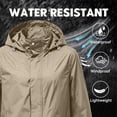 thumbnail image 5 of Fewfanhot Women Packable Hooded Waterproof Rain Jacket, Full Zip Lightweight Windbreaker, Elastic Cuff Outdoor Coat with Pockets, Storage Pouch *1, 5 of 9