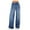 dark blue, variant on Lisingtool Jeans For Women Women'S Casual Solid Wide Leg Pants Zipper Fly Pocket High Waist Jeans Trousers High Waisted Jeans For Women Dark Blue