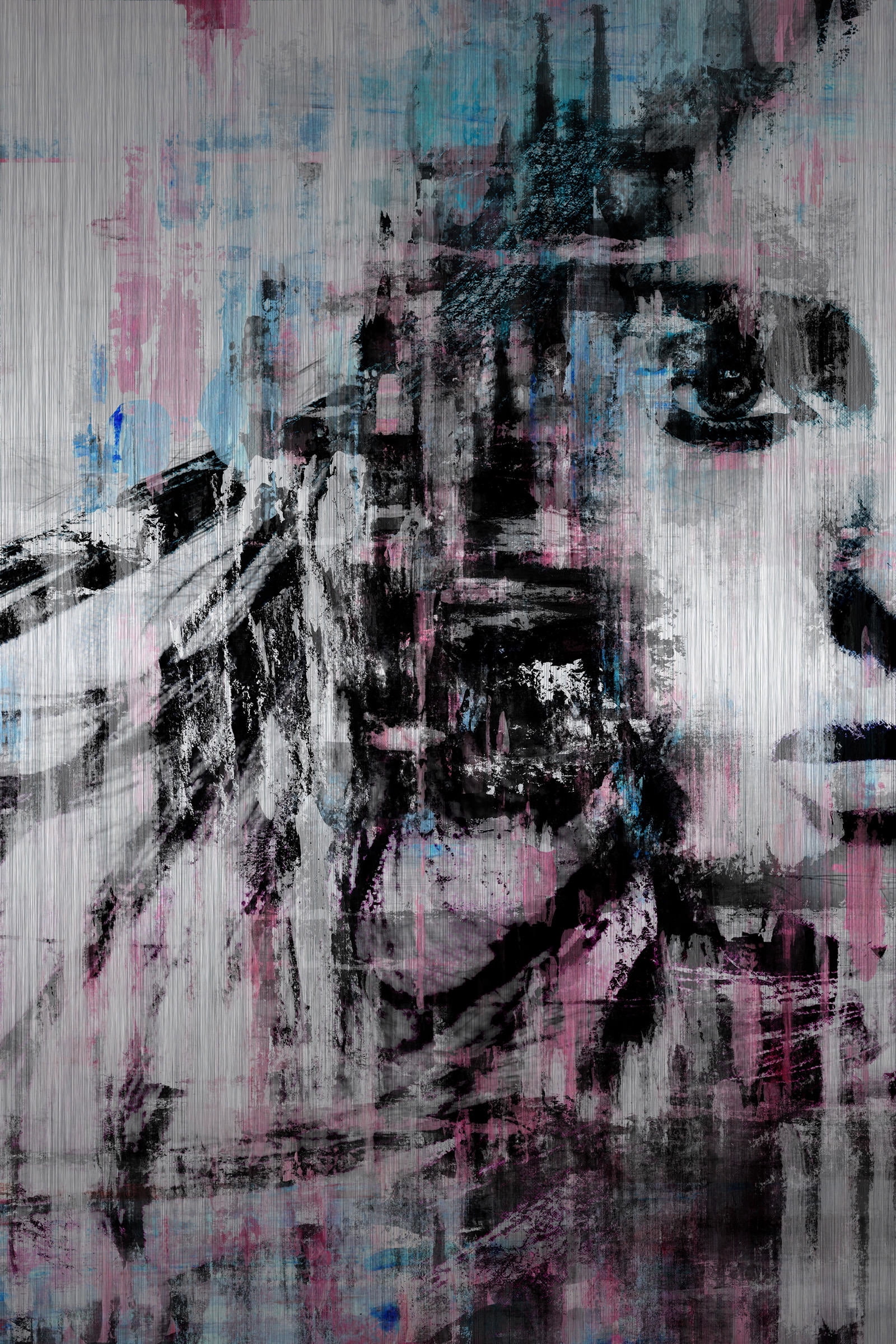 Marmont Hill "Half Face Beauty" Painting Print on Brushed Aluminum