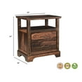 thumbnail image 7 of Taran Designs Darcy 2-drawer Live Edge Solid Wood Nightstand in Dark Brown, 7 of 7