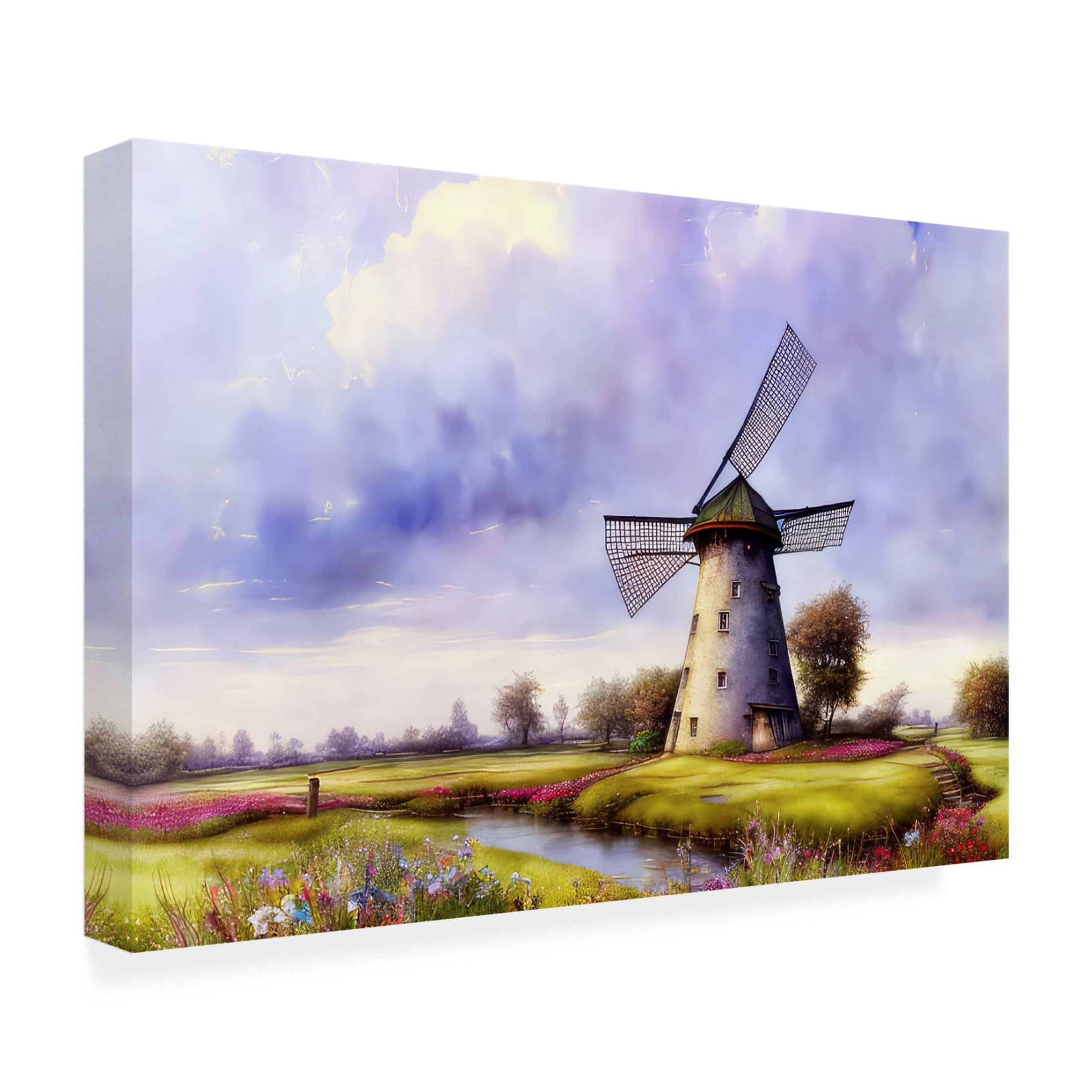 Canvas Wall Art - FootePrint Art 'Quaint Countryside' Wall Art for Living Room, Bedroom, or Office Décor by Trademark Fine Art - 32 x 22 Inches