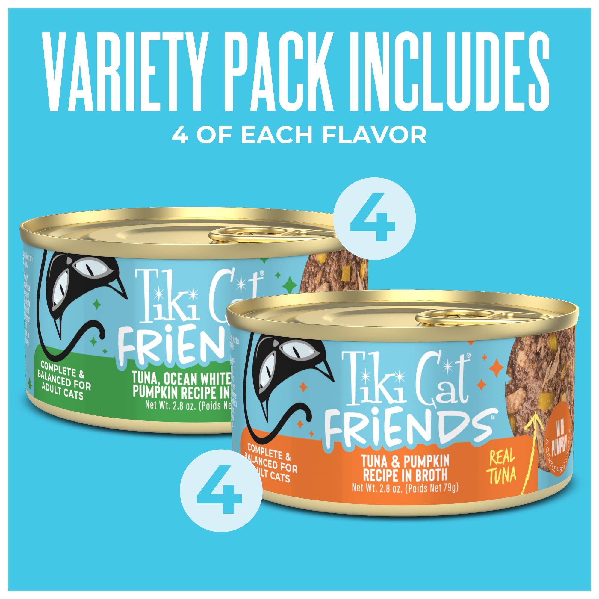 Tiki Cat Friends Tuna Variety Pack, 2.8 oz. Cans (8 Pack)