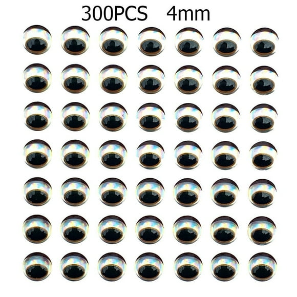 300pcs 3/4/5/6mm Snake Pupil Red 3D Holographic Fishing Lure Eyes Fly Tying DIY