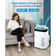 thumbnail image 3 of 10,000 BTU Portable Air Conditioner – 3-in-1 AC Unit with Fan & Dehumidifier, Remote, Window Kit, Quiet Operation for Rooms up to 450 Sq.Ft, Bedroom, Living Room, Home Office, 3 of 8