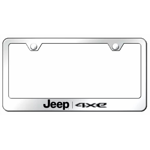 Jeep 4xe Laser Etched Logo Mirrored Chrome License Plate Frame Official Licensed