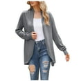 thumbnail image 2 of Lilgiuy Women's Autumn And Winter Solid Color Long Sleeve Cardigan Knitted Sweater Warm Jacket Gray，8 Dresses for 2022, 2 of 5