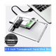 thumbnail image 4 of Estuche para disco duro externo SATA a USB 3.0 tipo C 3.1 de 2,5 pulgadas, transparente y blanco, 4 of 8