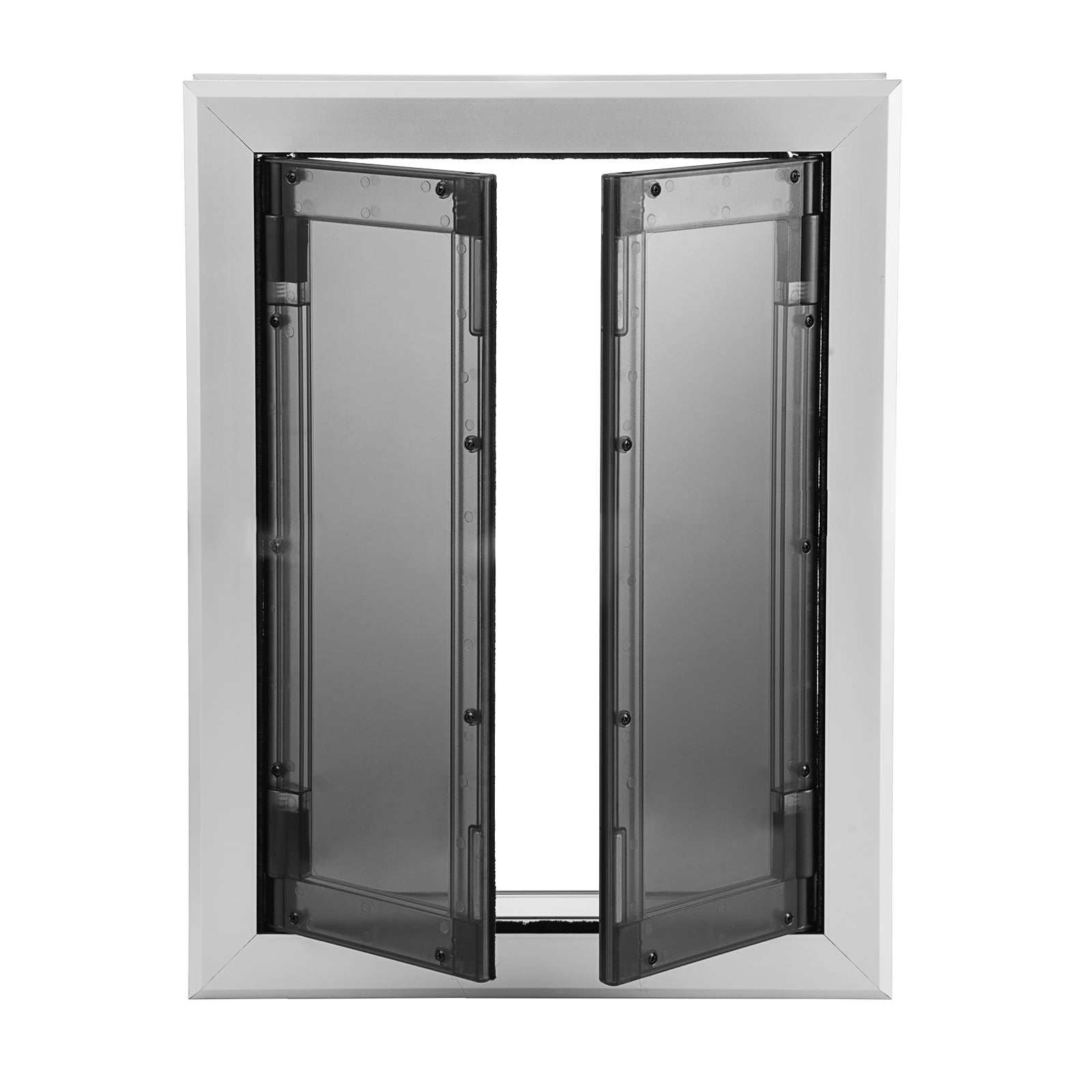 SHZOND Large Dog Door,Weatherproof Aluminum Dog Door with Automatic Closing Double Panels Easy to Install Pet Door for Large Dogs and Cats
