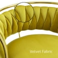 thumbnail image 4 of UIXE 360° Swivel Bar Stools Velvet Upholstered Adjustable Bar Chairs Set of 4 with Back & Footrest for Home and Kitchen, Olive Drab, 4 of 5